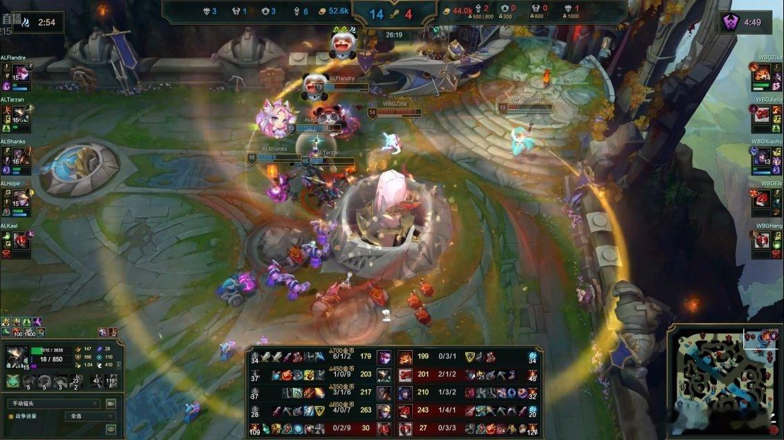 AL战胜WBG，2-0零封。今天看到了Flandre一直在rank里练习的钢壁吸