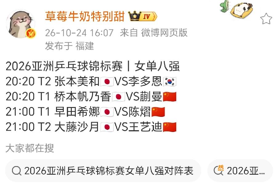 亚锦赛女单八强出炉，
终于还是打成了“中日”大战，
蒯曼还是躲不过削球手，
这下