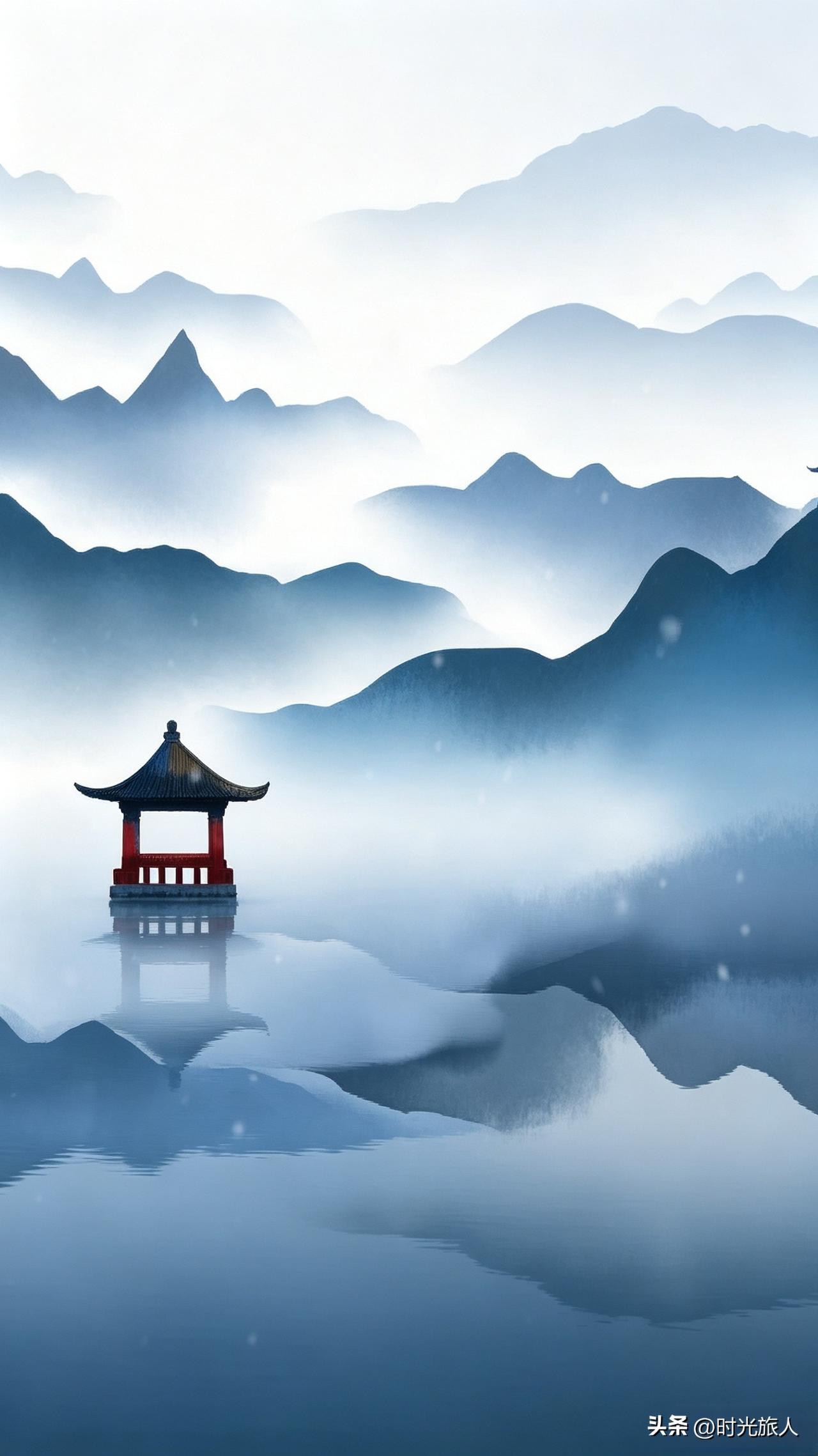 素来偏爱古韵楹联，闲来观景时常琢磨字句。
昨日独坐窗前看流云远山，偶然拟出一则上