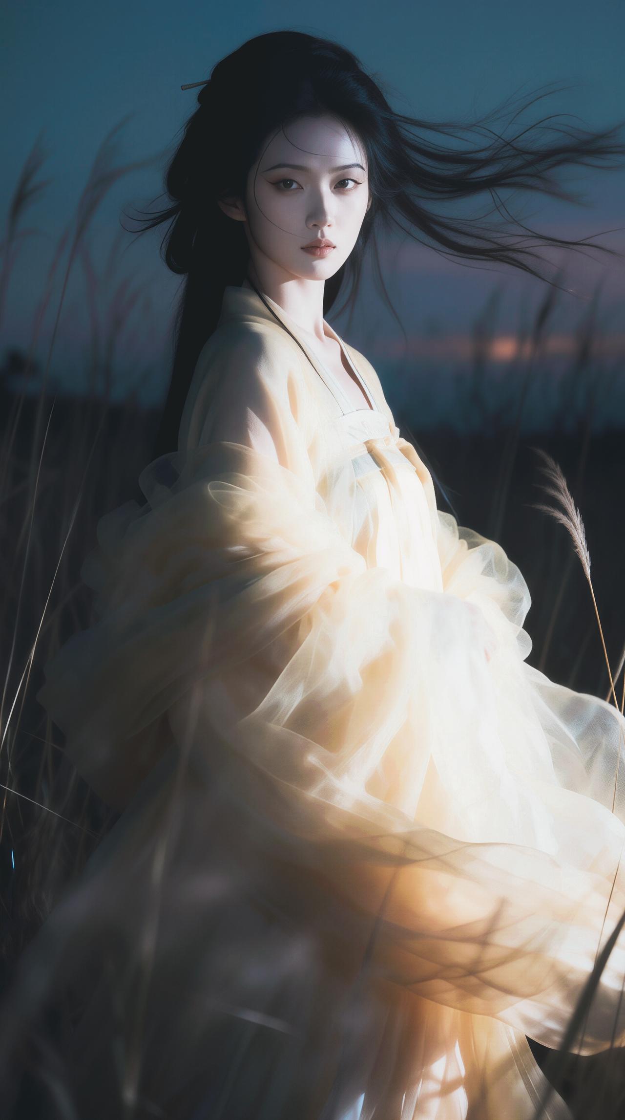 梦幻古风少女，轻纱飘逸，唯美意境