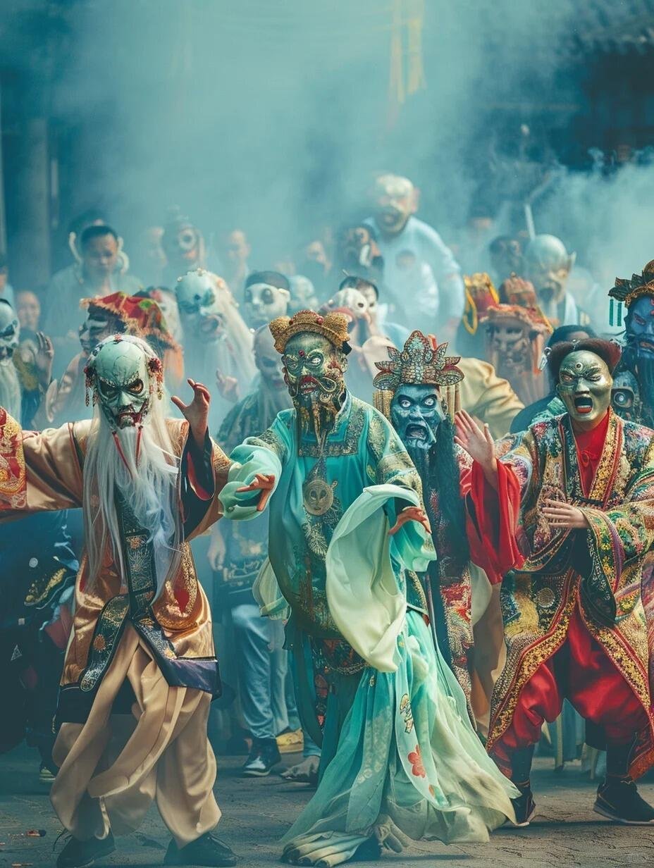 中国文化🎭傩文化：面具下的千年驱疫之舞——惊悚面具背后，藏着华夏最古老的“抗疫