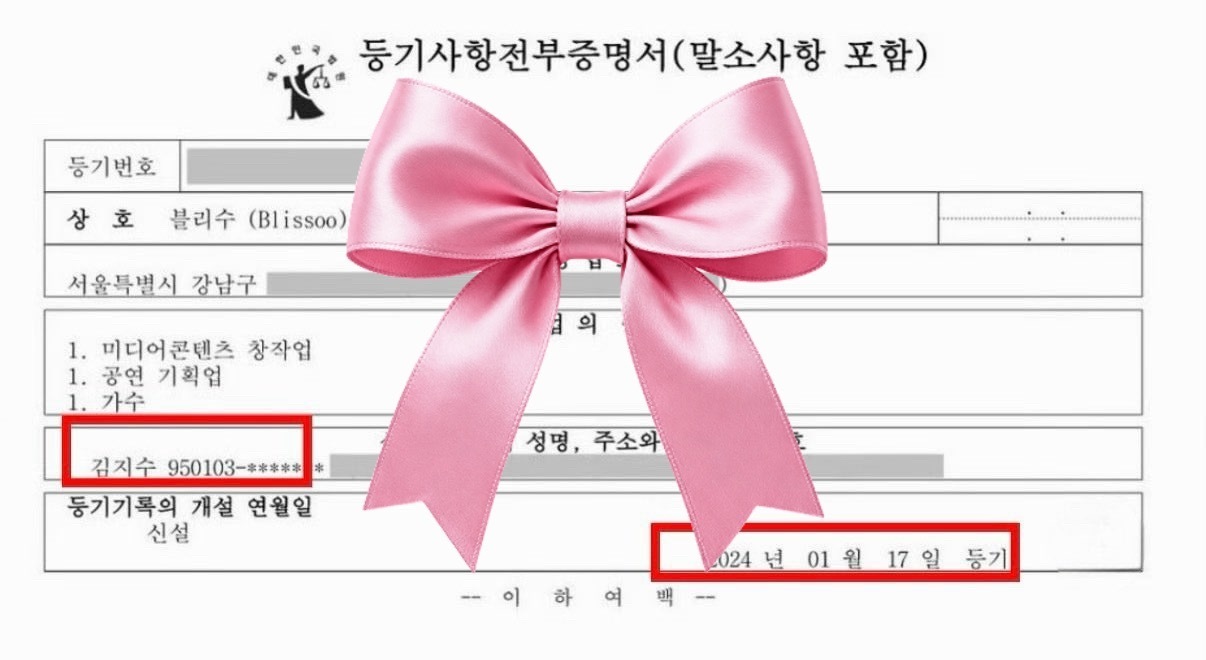 JISOO BLISSOO官方注册文件BLISSOO于2024年1月17日正式注