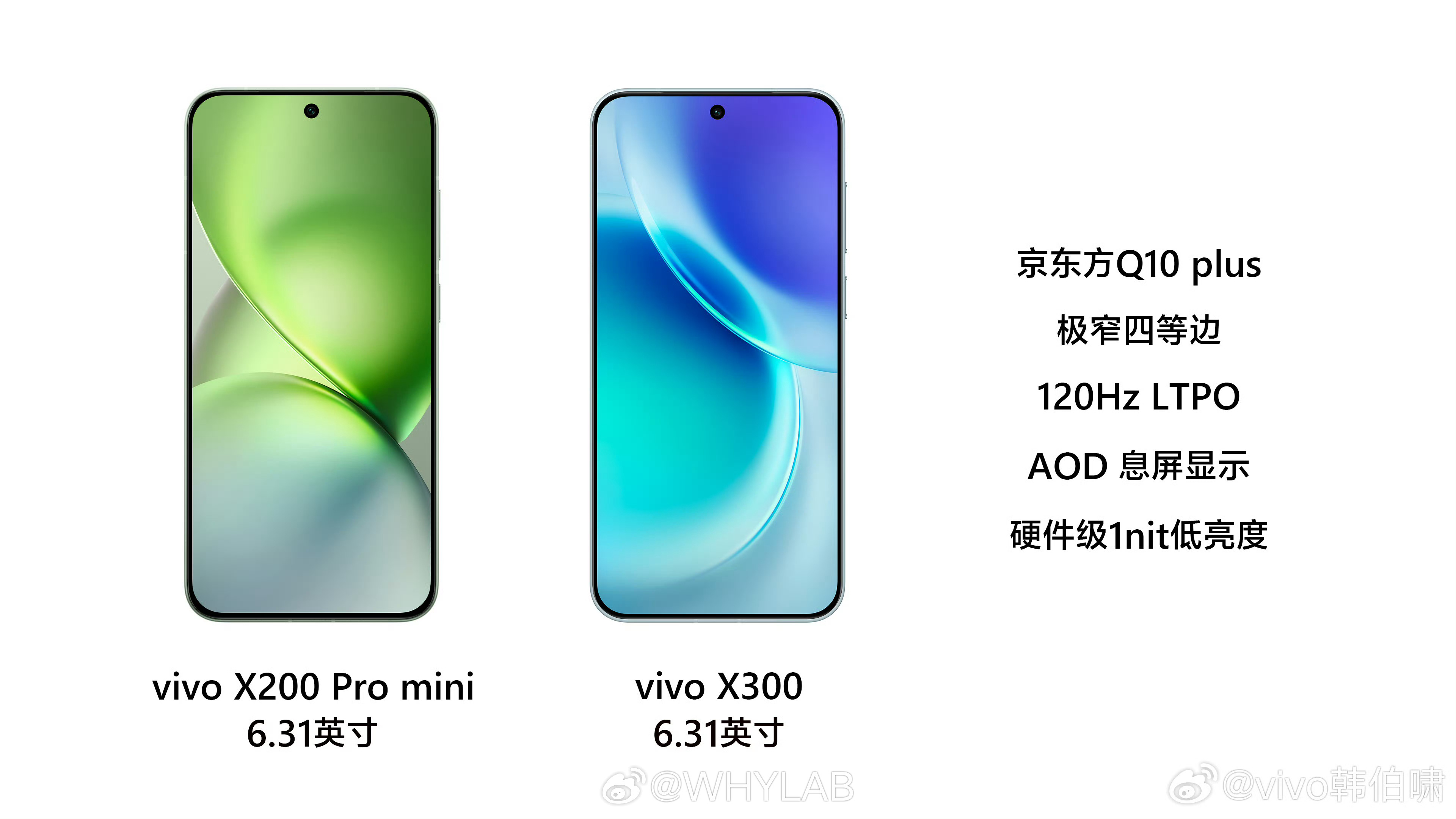 vivo X300 正面来了，感觉这次直接把发布会搬到微博上开了∶- 芯片∶首发