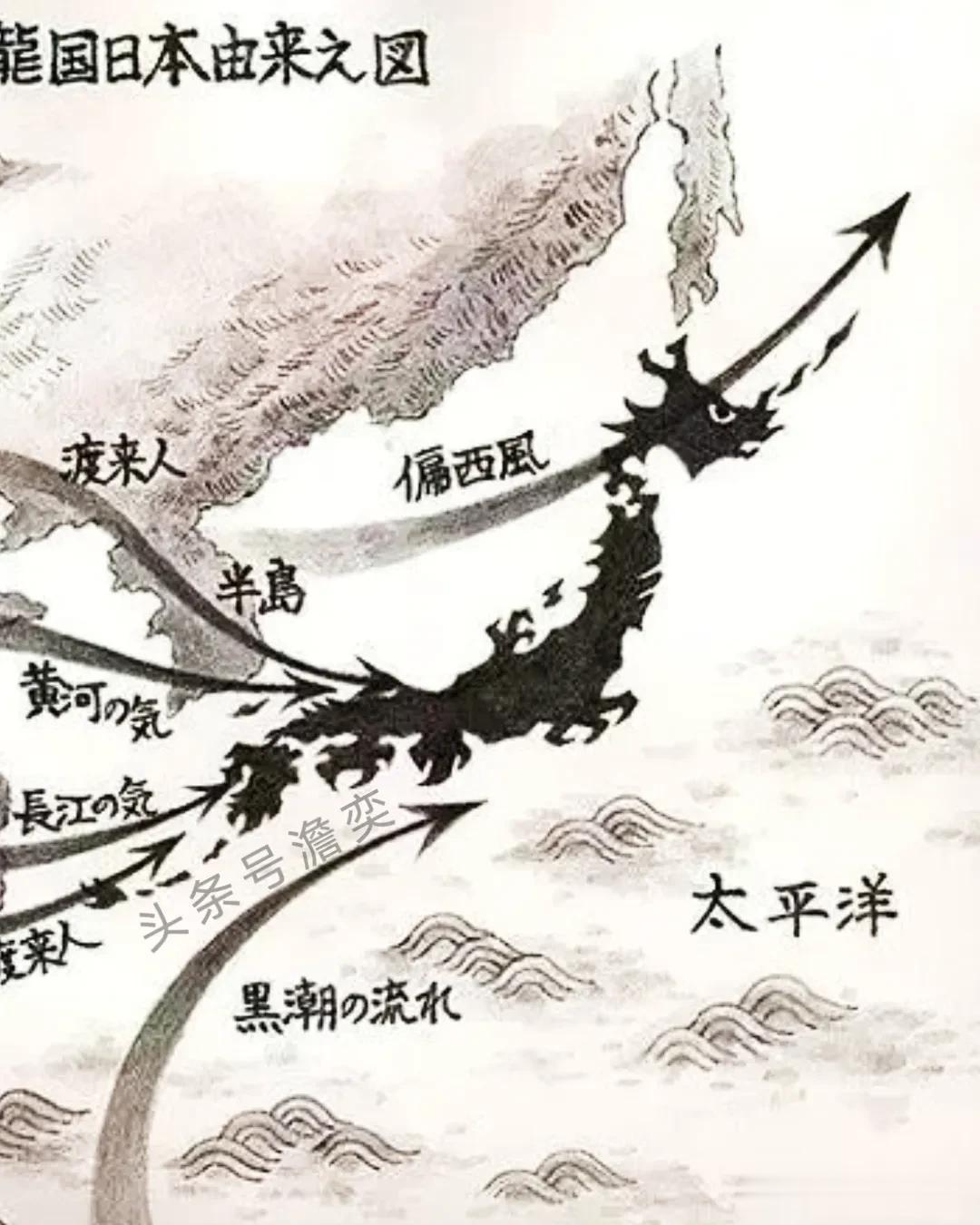 日本人觉得自己的地盘像一条龙，甚至还自诩本国以龙国的称号。
甚至于，深受中原文化