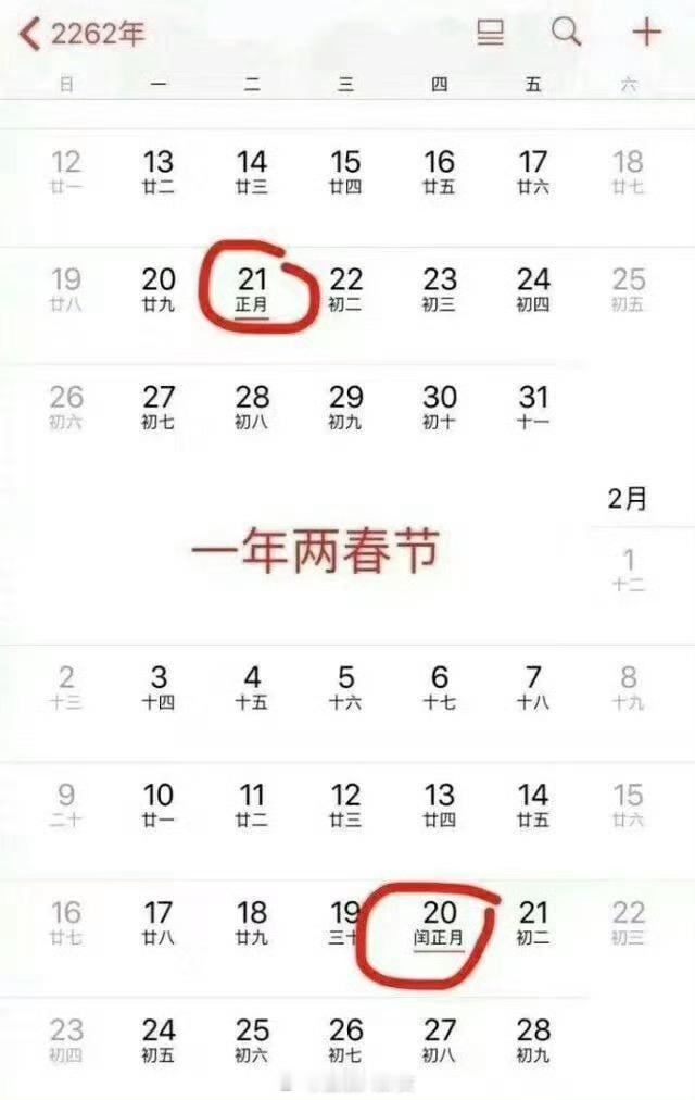 大家再坚持一下，2262年有两个春节再坚持一下 2262年有两个春节