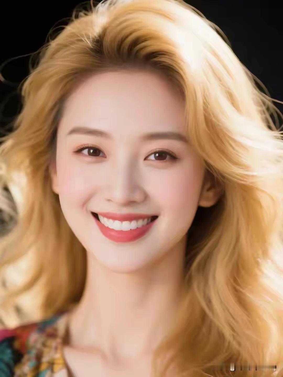 浅笑嫣然百媚生，
目若秋水映繁星。