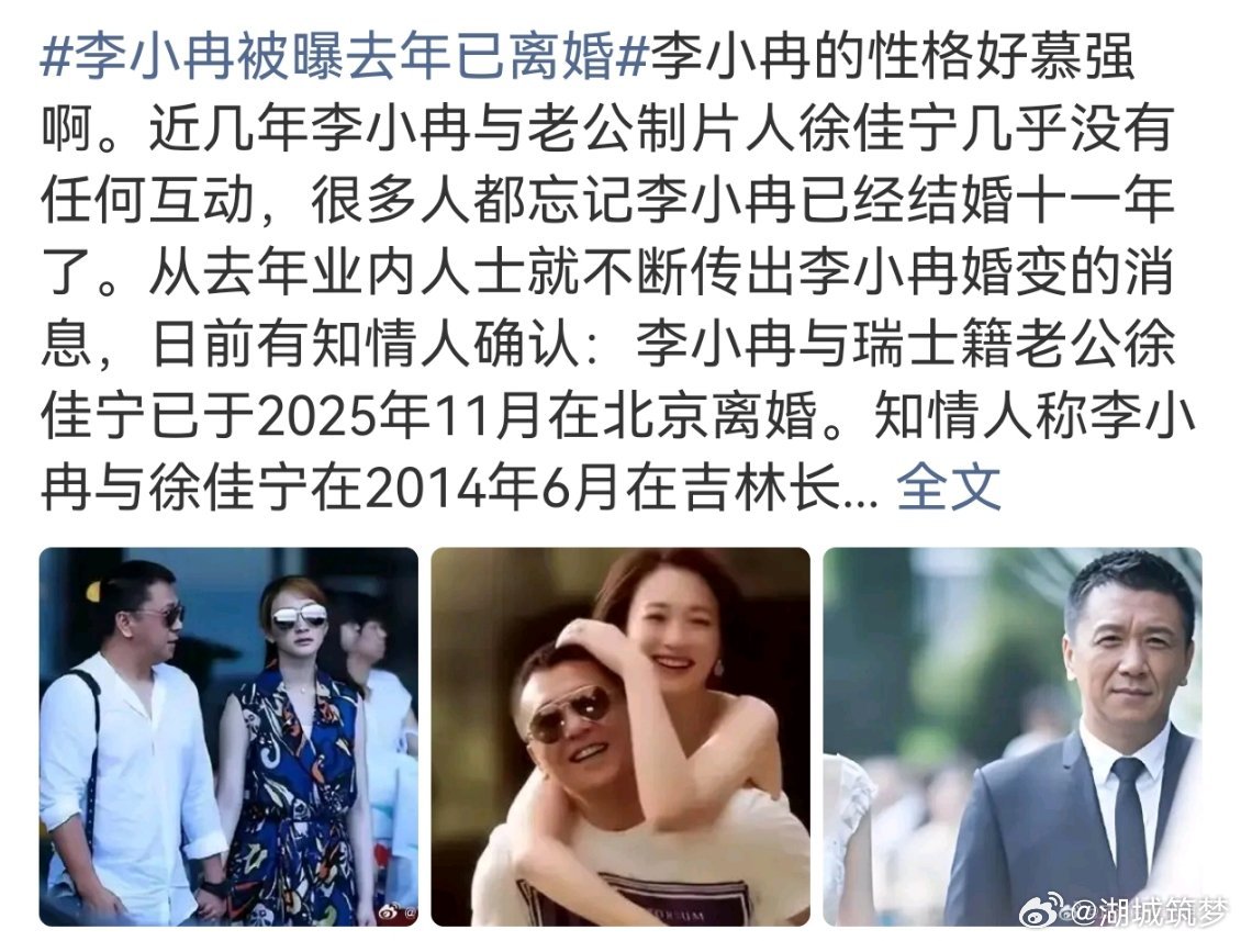 网传李小冉去年已离婚曝李小冉去年已离婚如果真的如此，恐怕“孩子”方面也是导致婚变