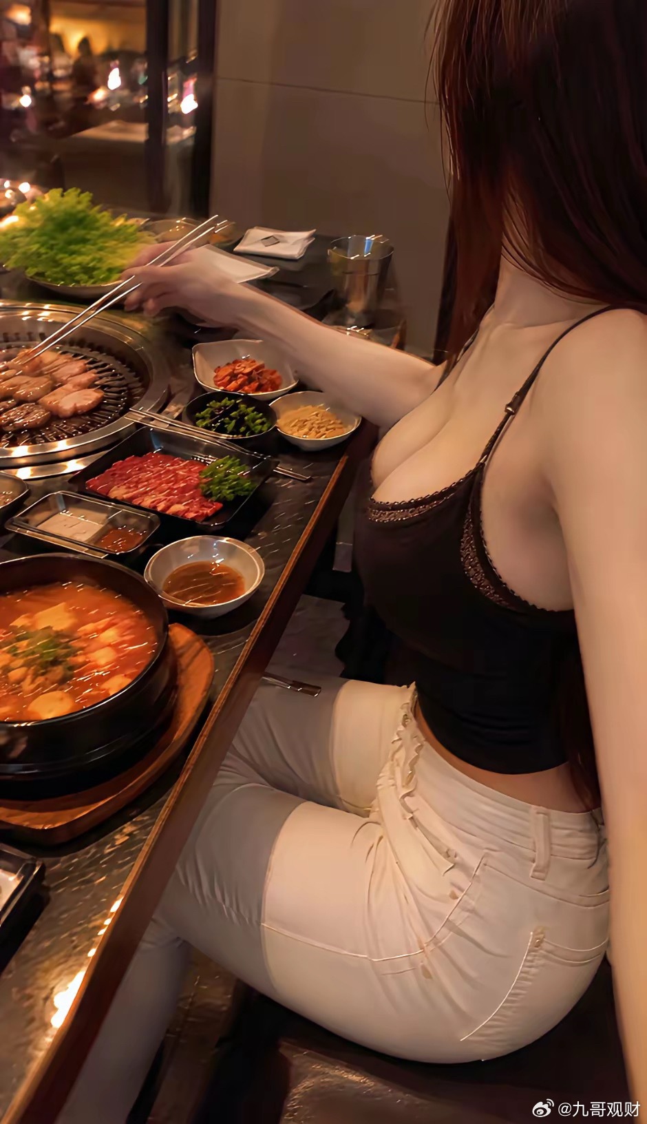 吃烤肉一定要让烧肉家拿围裙，有一次油就滴到身上老疼了，都肿了！ ​​​