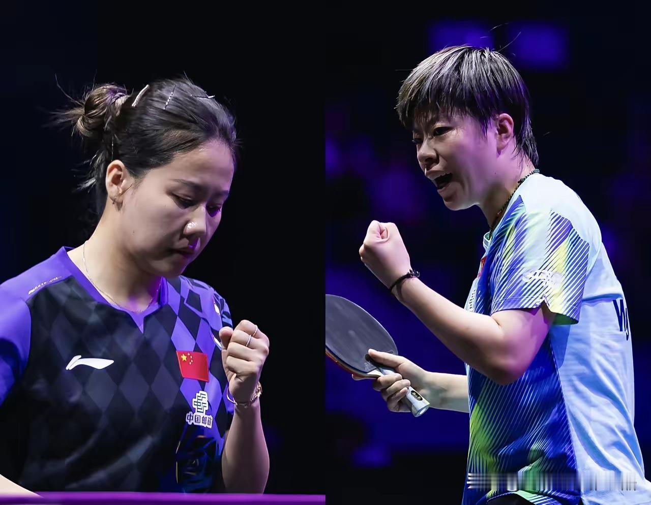 陈幸同4-0晋级，
王艺迪4-1晋级，
国乒女队两个老将出场，打出热血和精彩。
