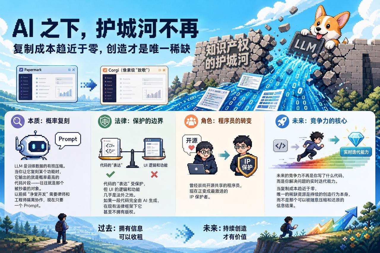 【UI 像素级复刻：AI 正在终结软件专利的幻觉】

最近 Corgi 像素级“