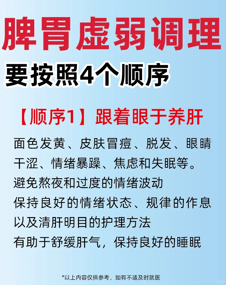 脾胃虚弱，调理是否成功⬇️要按照顺序