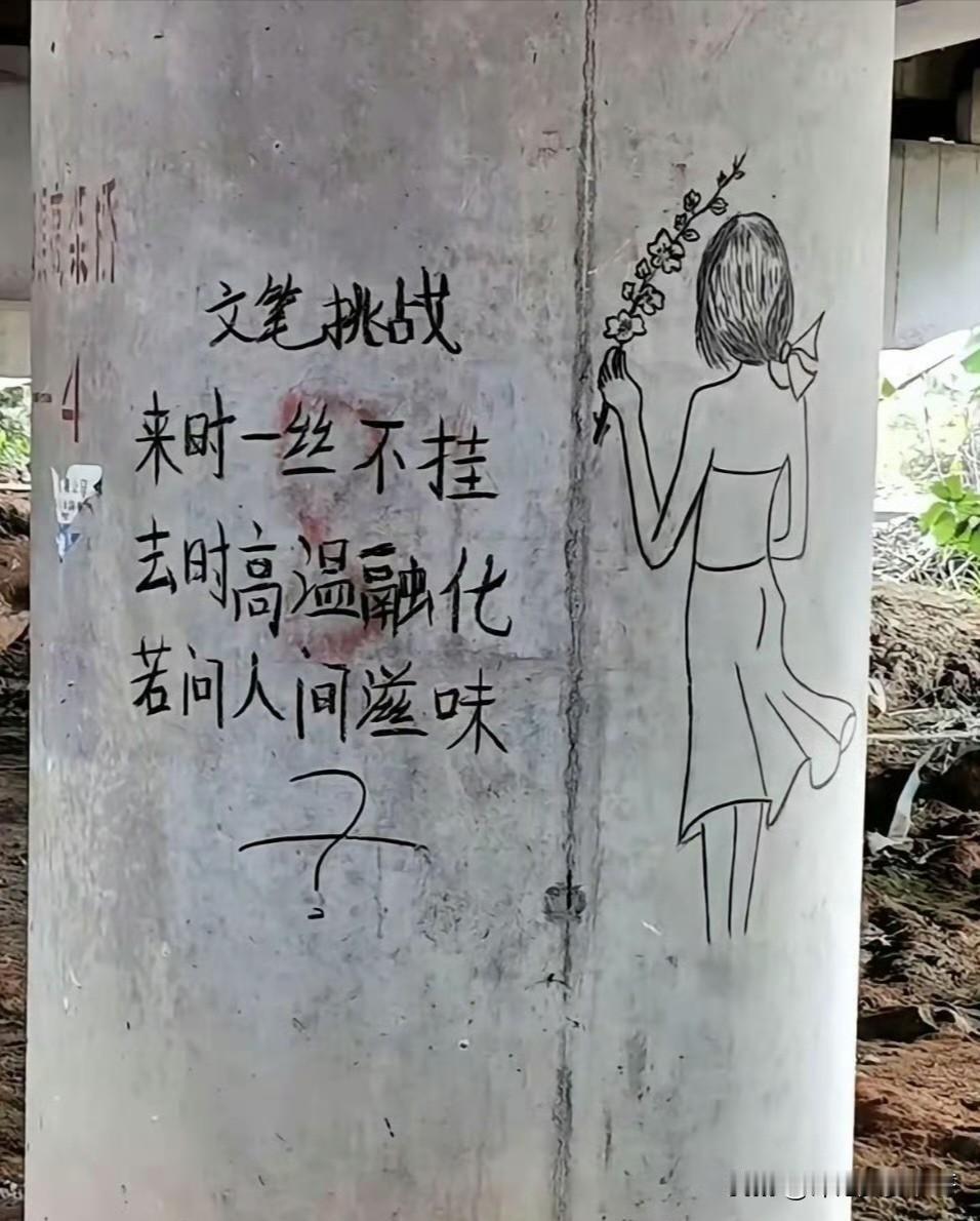 文笔大挑战，有才你就来。
来时一丝不挂，去时高温熔化；若问人间啥味……兄弟大才，