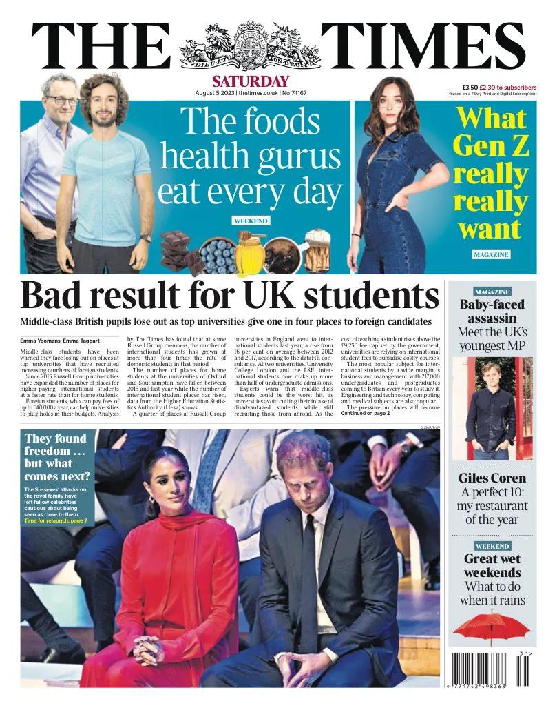  英国一流大学扩招海外学生

《泰晤士报》报道，由英国一流大学组成的罗素集团，自