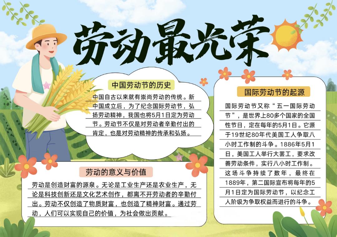 五一劳动节手抄报~五一劳动节，致敬每一位努力生活的人！相信所有付出，均有回报；所