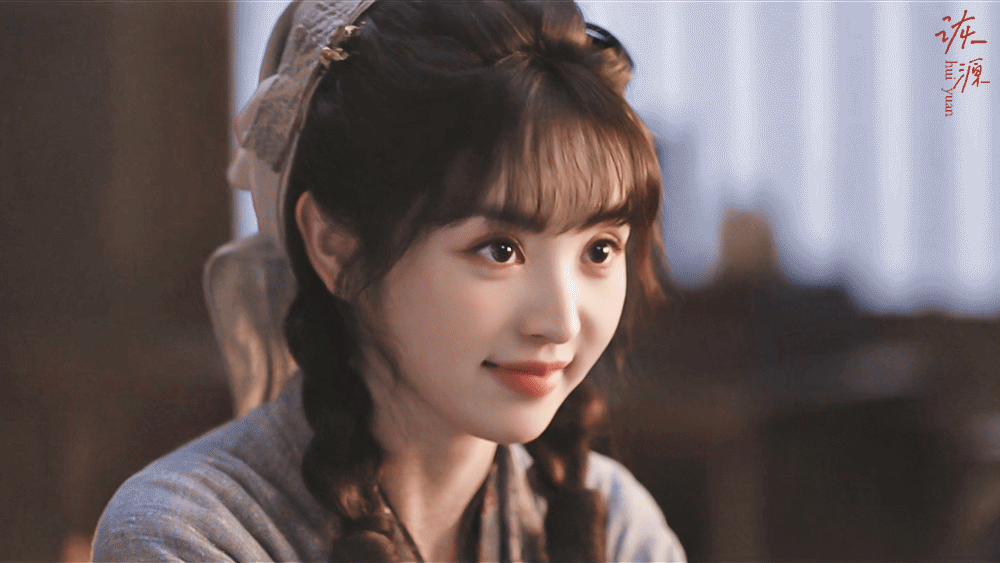 田曦薇 《逐玉》樊长玉 / 动图▷EP03-01 田园风-蓝衣+头巾+双麻花辫-