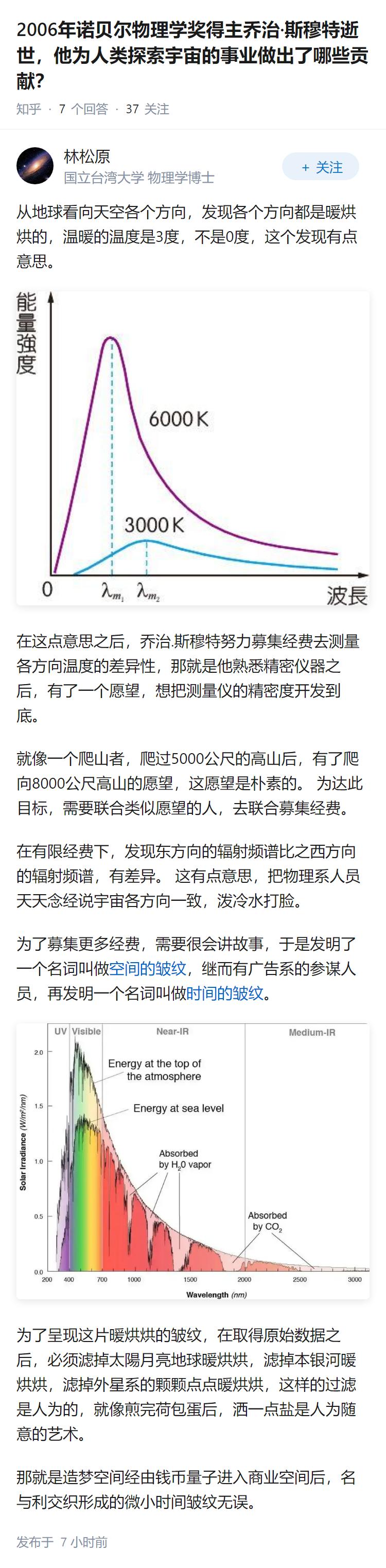 2006年诺贝尔物理学奖得主乔治·斯穆特逝世，他为人类探索宇宙的事业做出了哪些贡