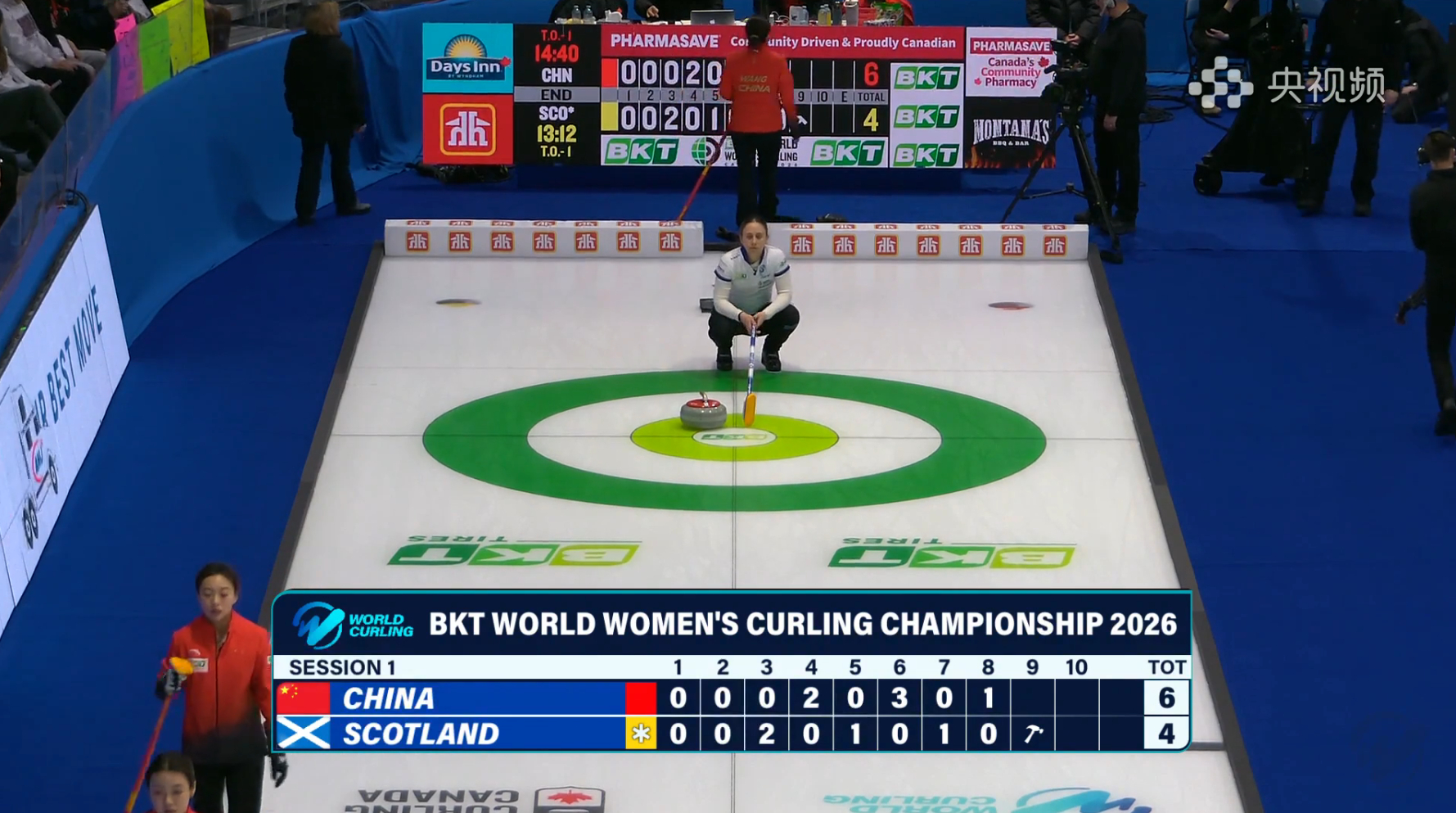 第九局中国苏格兰在打保龄球，奔着空局去了 