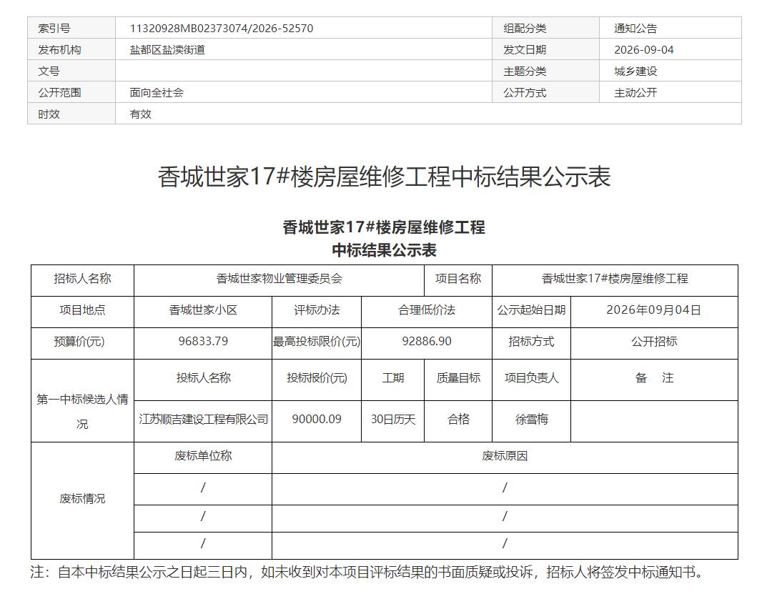 盐都区盐渎街道发布香城世家17