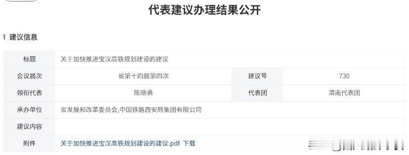 宝汉高铁迎来最新回复，省级全力推进，陕川新通道成型

陕西又一条关键高铁迎来新进