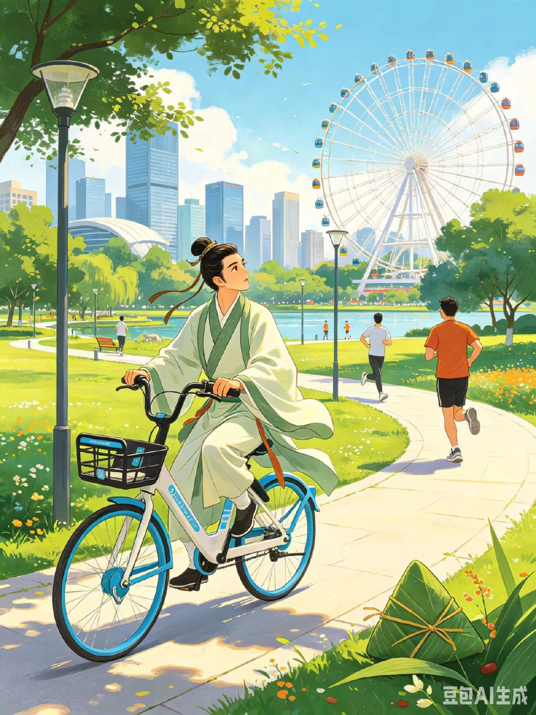 假如古代人在端午节穿越现代古时佳节千里寄礼、书信传思念的古人，端午穿越当下满是感