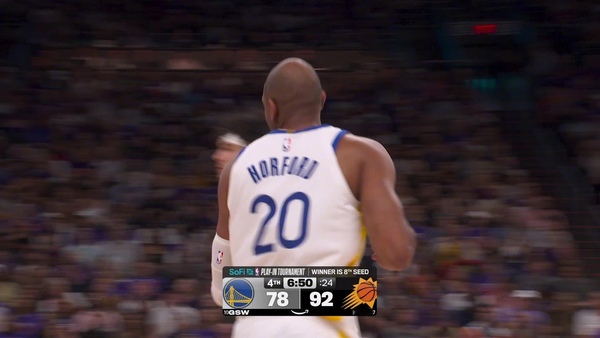 霍福德侧翼三分👌勇士83:94太阳。勇士vs太阳