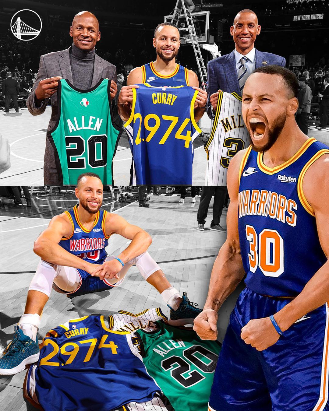 4年前的今天 库里加冕历史三分王那个赛季堪称名副其实的“库里年”他带领勇士披荆斩