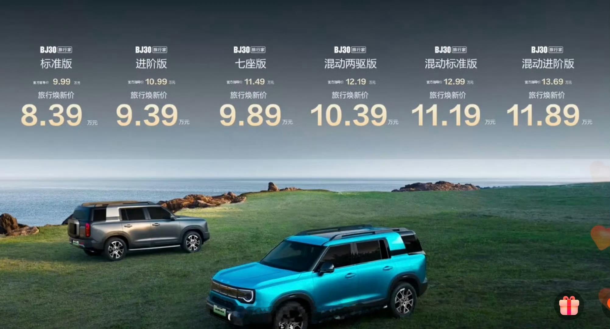 北京越野bj30旅行家8.39万起现在的方盒子也都开始卷了吗?都卷到十万以内各种