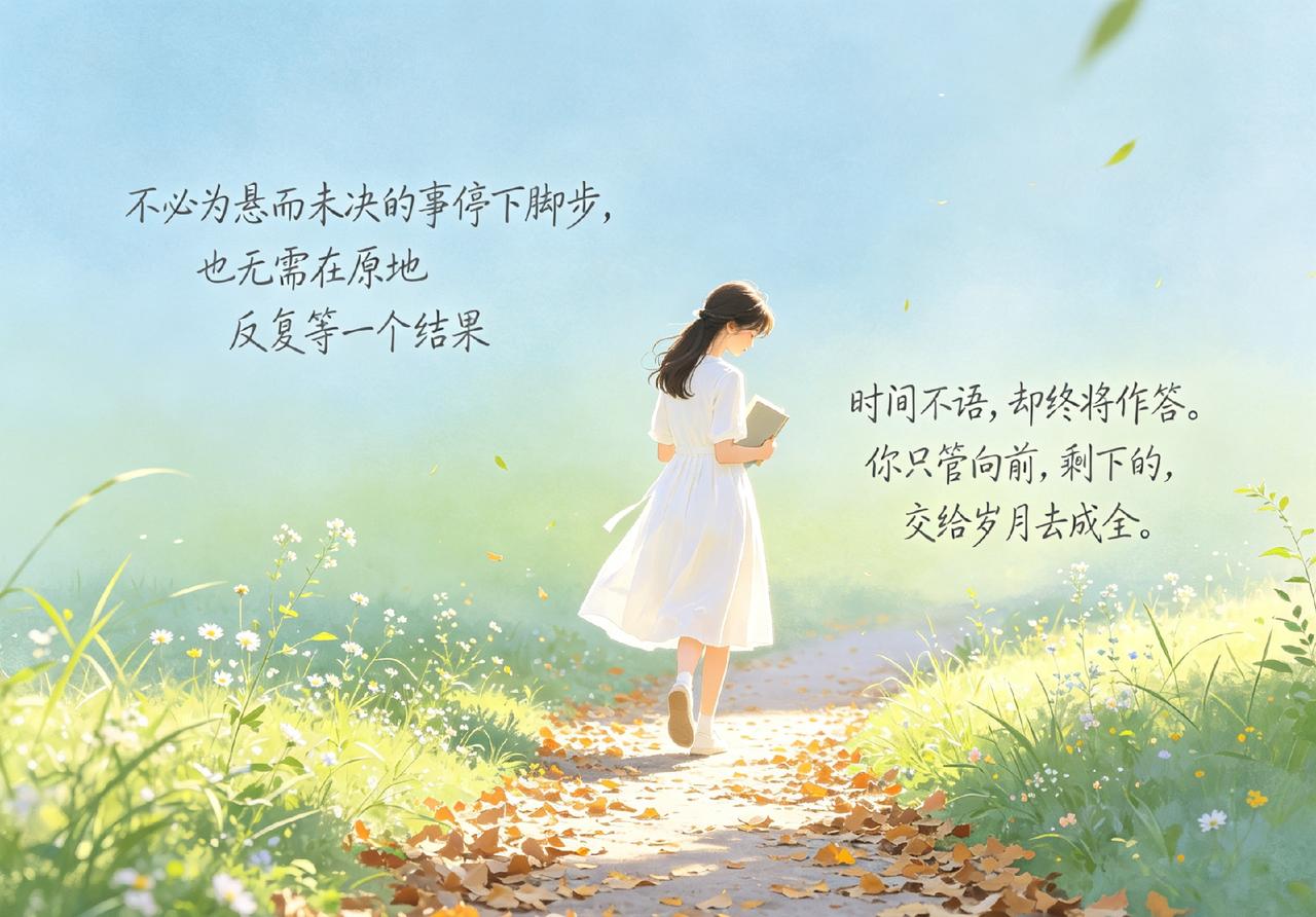 不必为悬而未决的事停下脚步，也无需在原地反复等一个结果。
该赶路就赶路，该埋头就