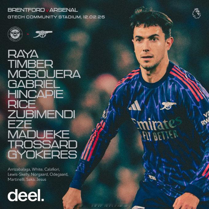 布伦特福德vs阿森纳首发 布伦特福德vs阿森纳 阿森纳客战布伦特福德首发：阿森纳