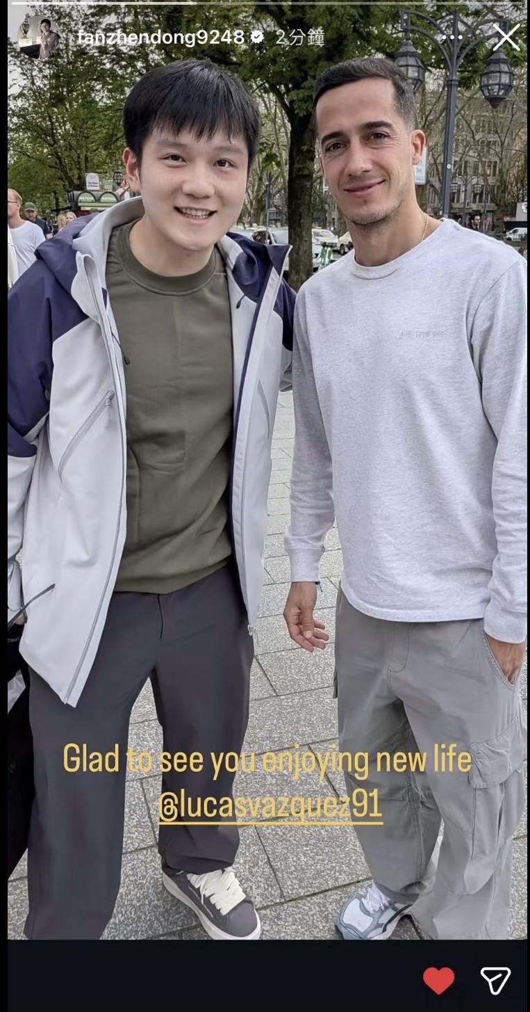 4月10日樊振东从异国他乡更新：很高兴见到你有了新生活！
伦敦百年团体世乒赛国乒