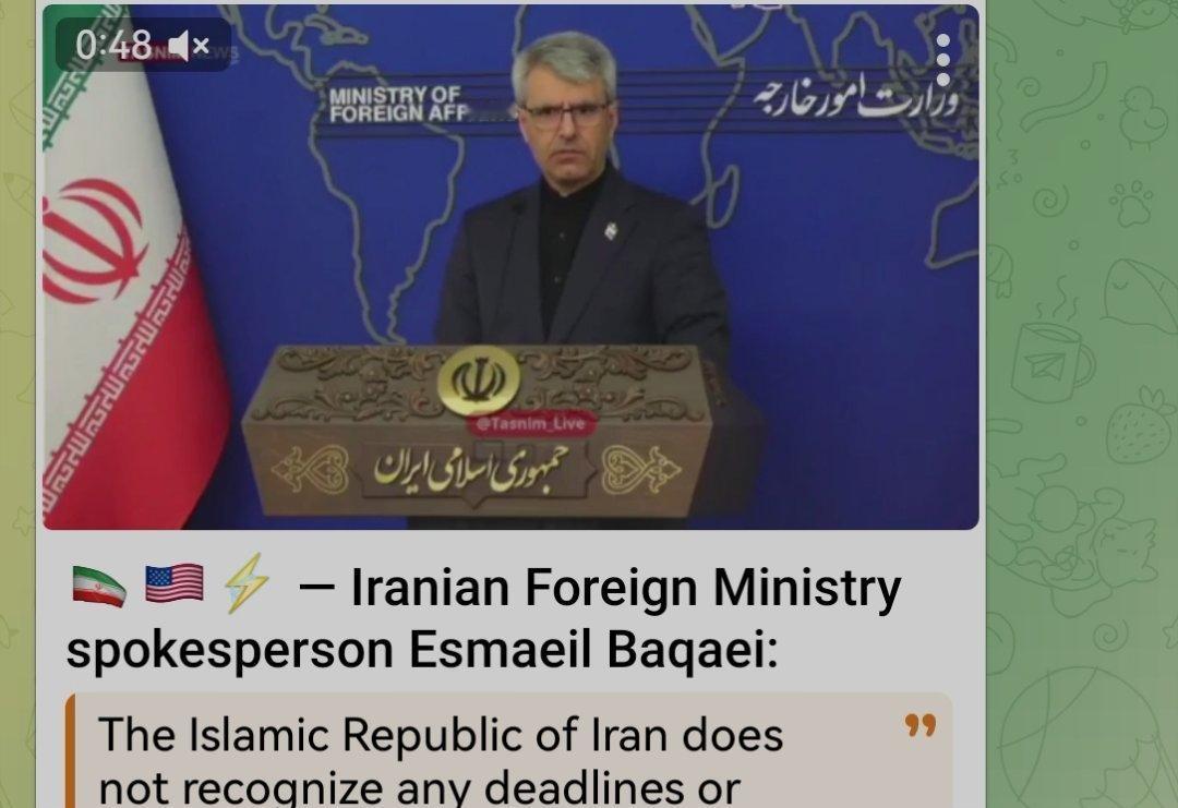 伊朗外交部发言人埃斯梅尔．巴卡
伊：伊朗伊斯兰共和国在维护国家利益时，不承认任何