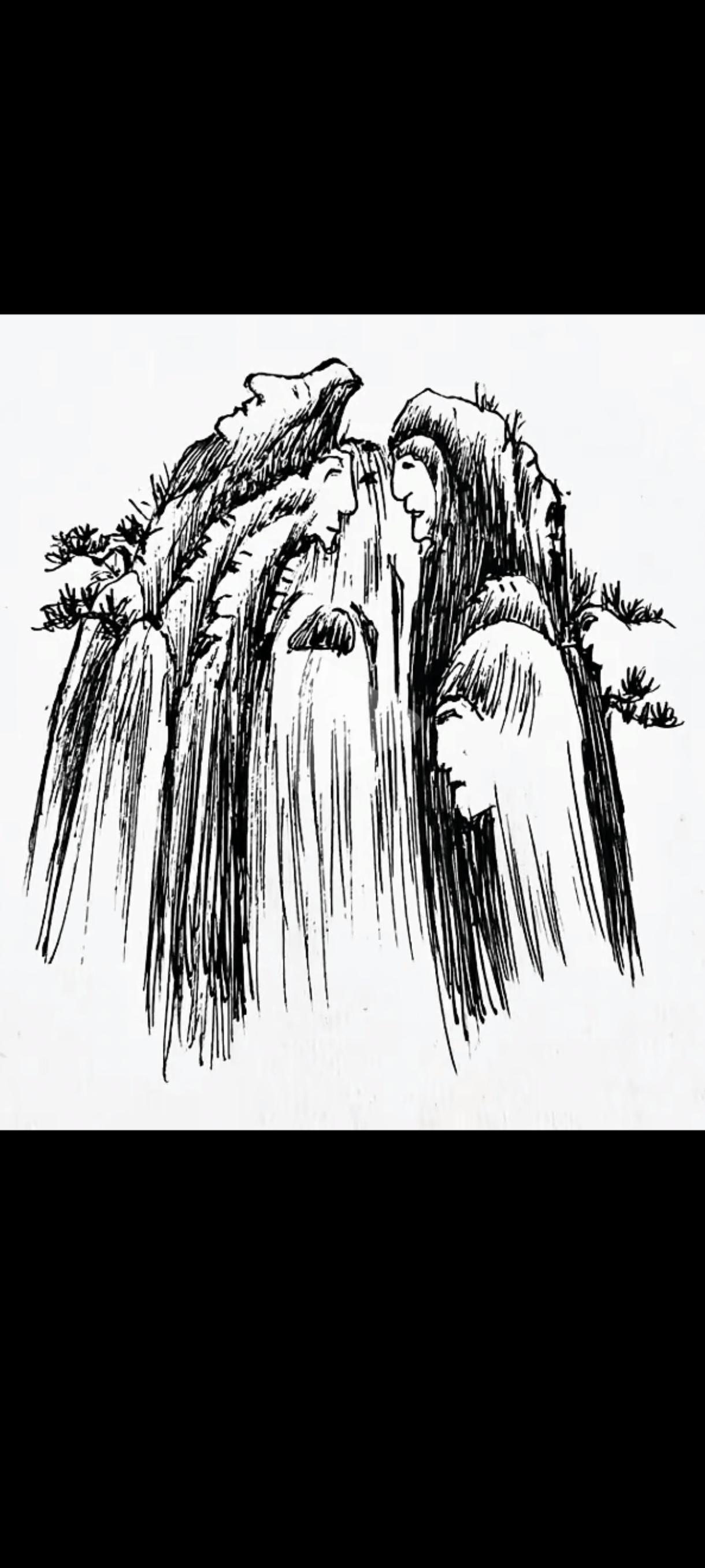这副图乍一看，就是一座险峻山峰，仔细一看，里面藏的全是人脸，我找到了13张，看看