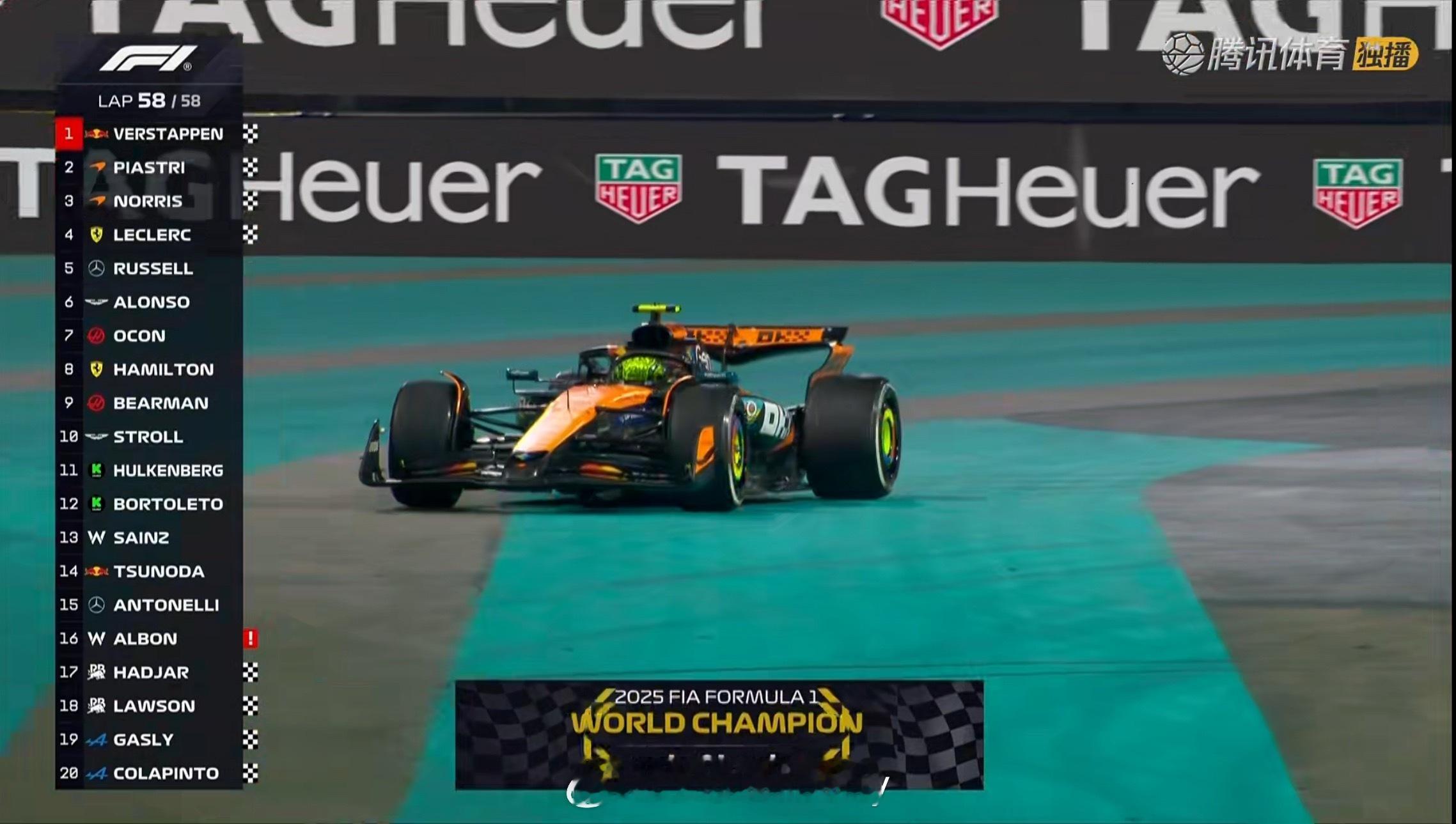 2025F1阿布扎比大奖赛 恭喜诺里斯了这一批新时代车手里19年进入F1阿尔本、