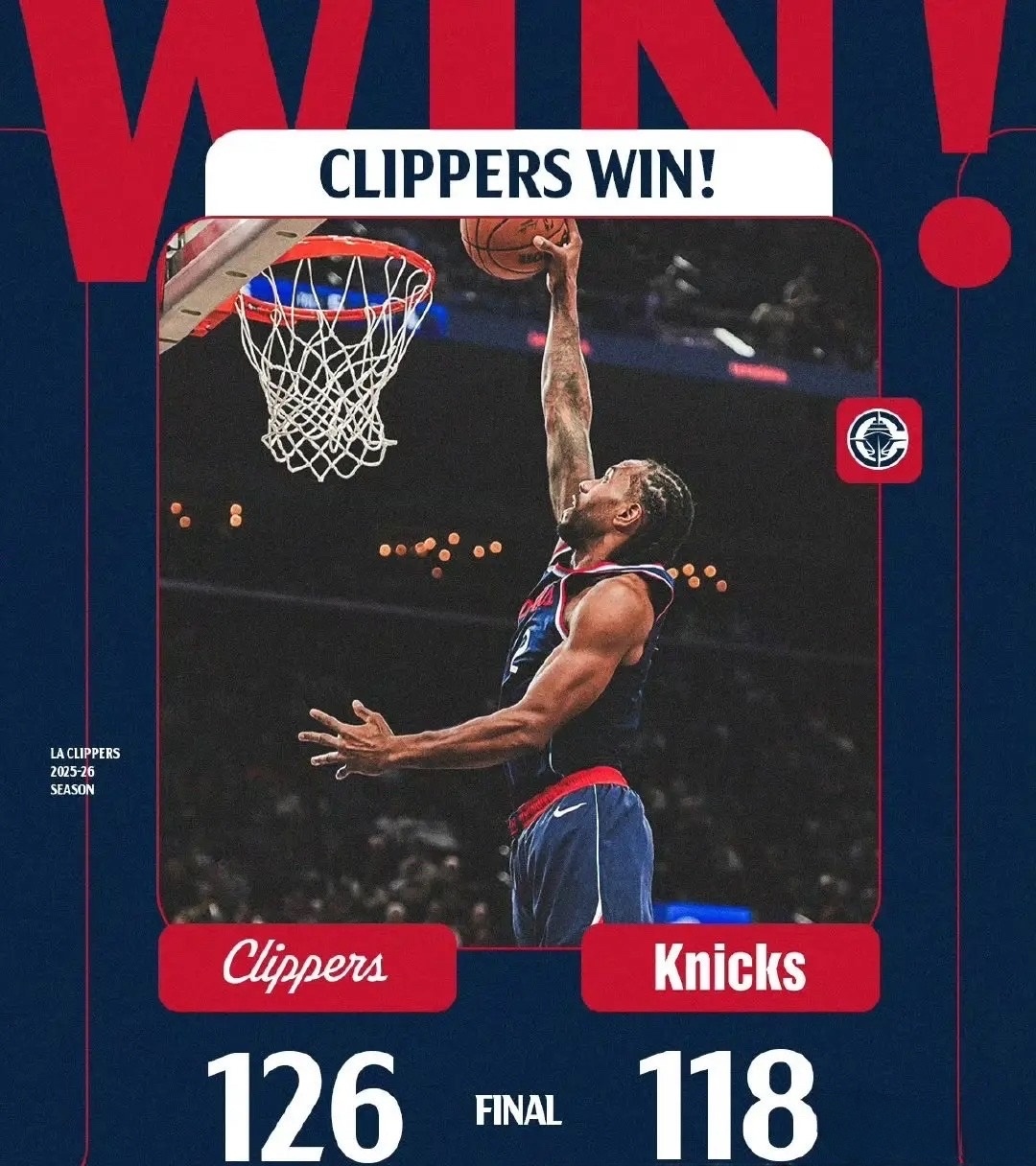 快船126-118力克尼克斯 北京时间2026年3月10日，NBA常规赛焦点对决