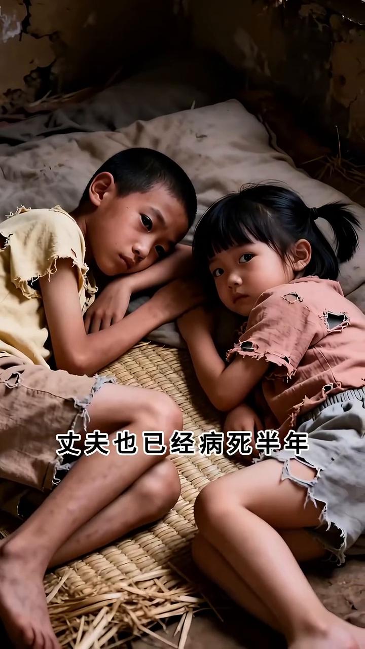 女人把最后半碗糠菜糊糊喂进娃嘴里，家里已经断粮7天了，娃瘦的只剩一把骨头，丈夫也