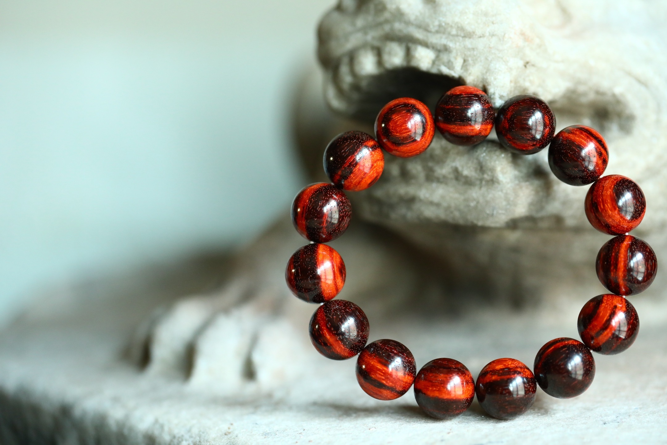 小叶紫檀老家具料 | 1.5cm*15颗手串 