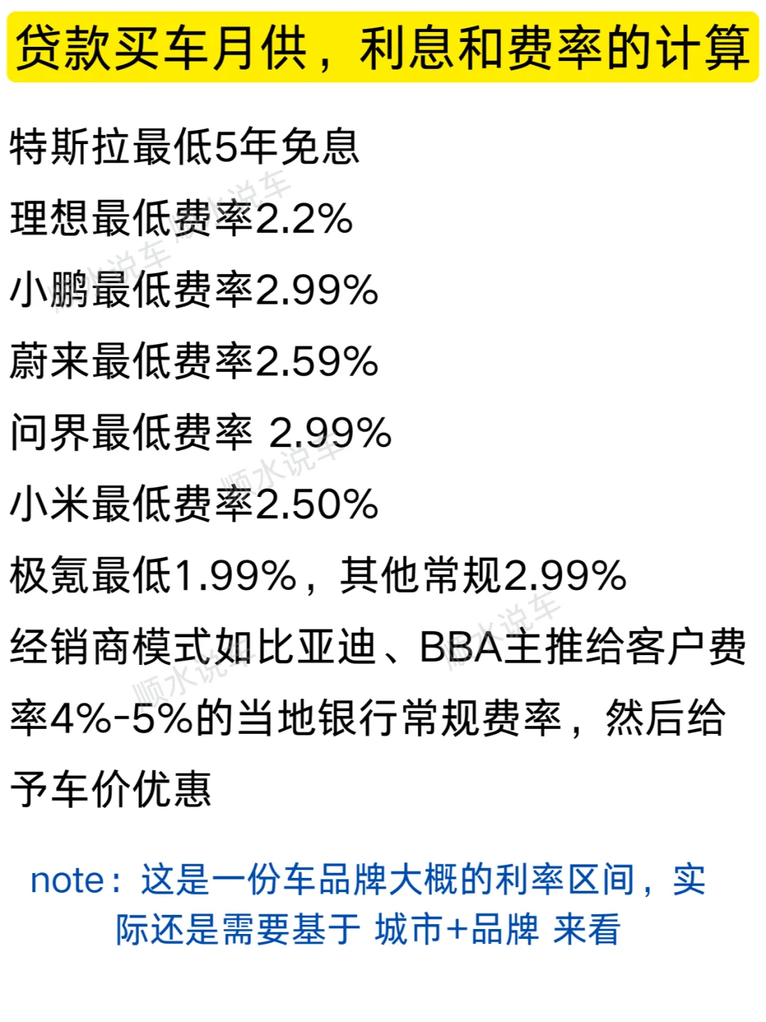 车贷利率计算方法！新手买车秒懂