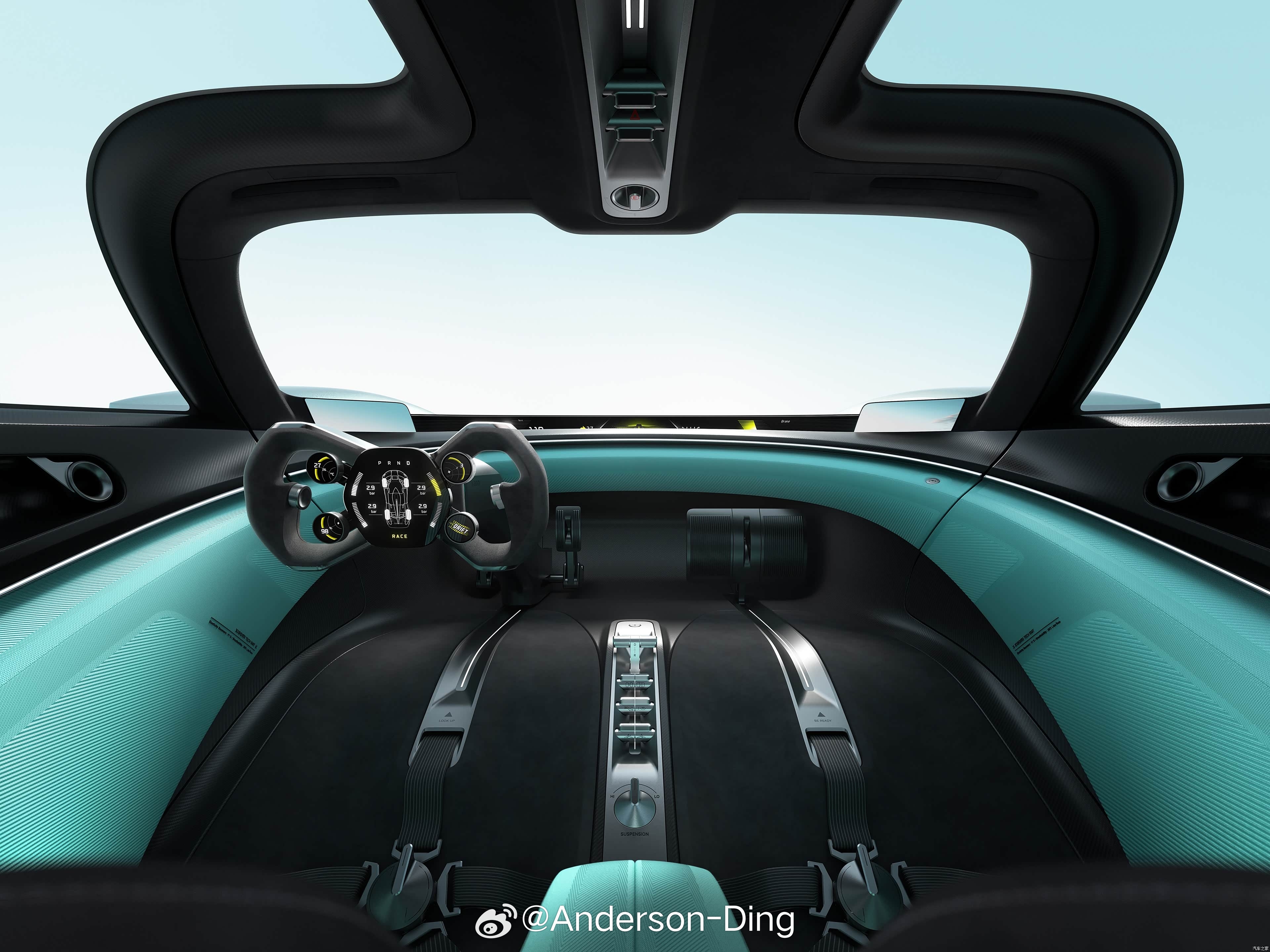 小米Vision GT，从上、后视角看过去无疑很科幻。而从能够看到大面积车门、后