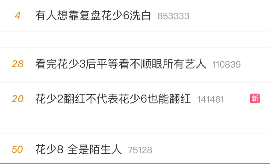 花少8爆火的难度简直是地狱级花少2 花少3 花少6全部都来抢热度了 ​​​