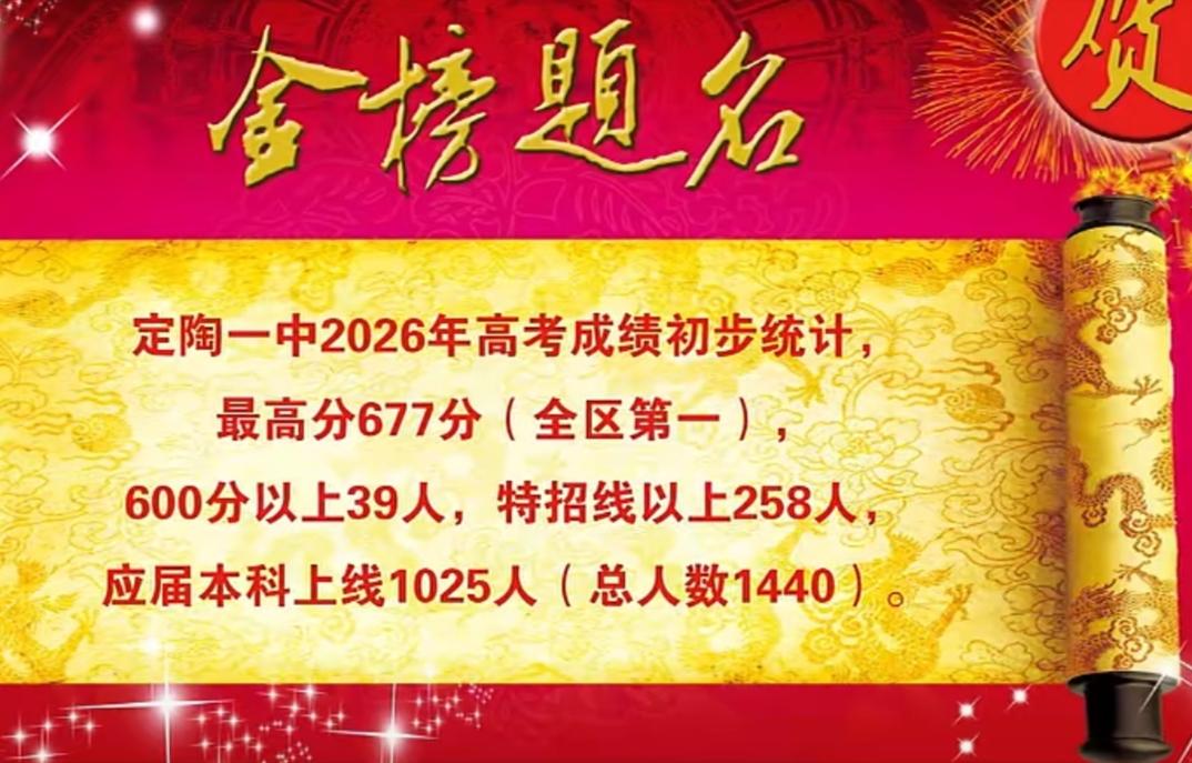 定陶一中2026年高考成绩