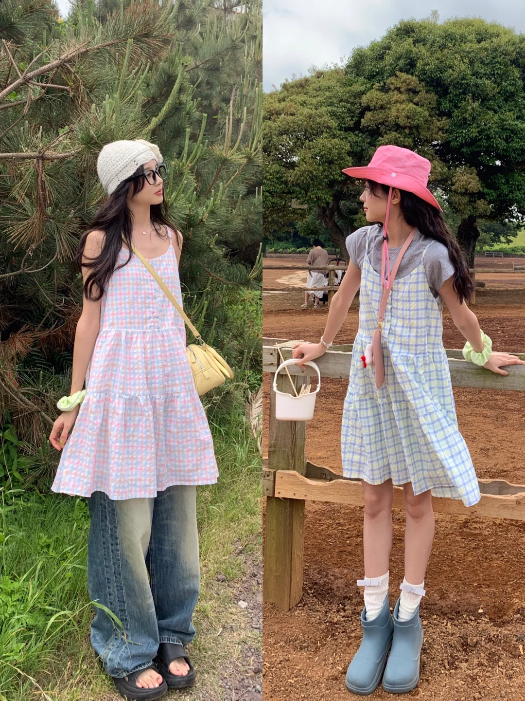 OOTD｜穿格子吊带裙过夏天啦