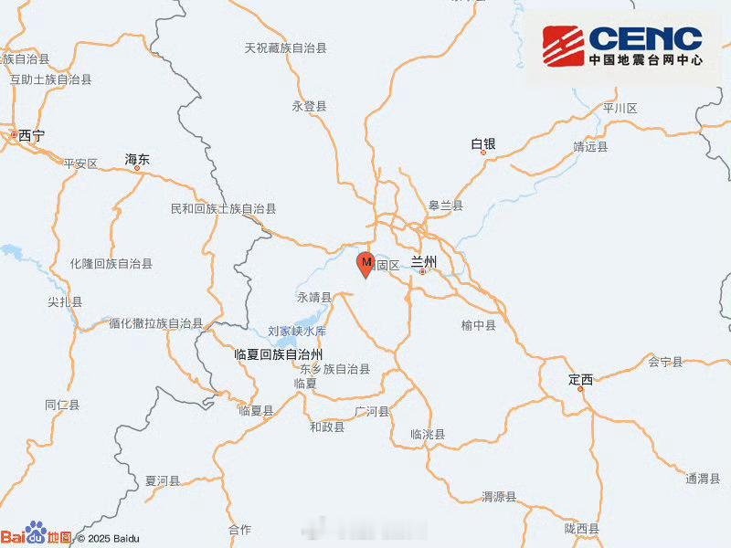 地震快讯中国地震台网正式测定：08月13日08时47分在甘肃临夏州永靖县（北纬3