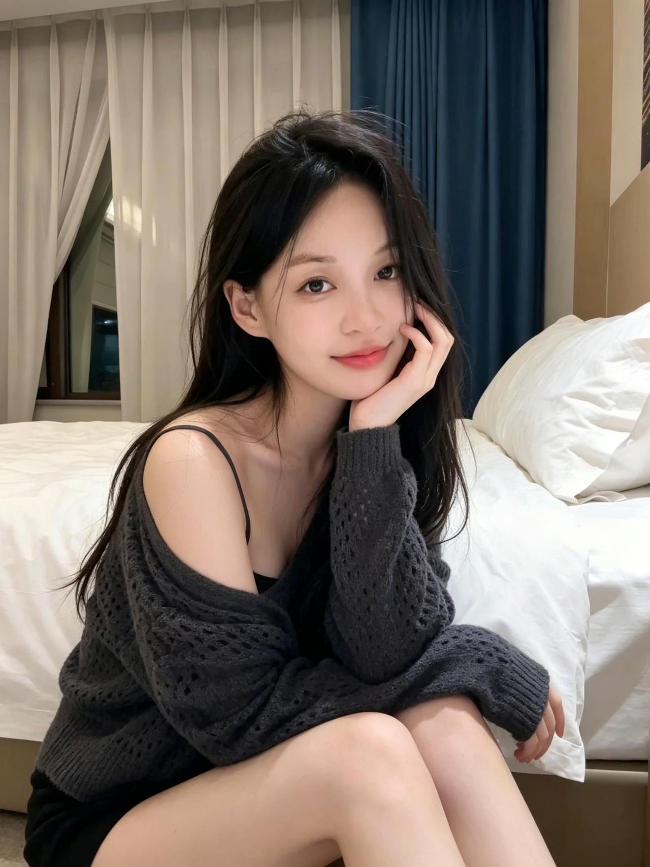 慵懒午后，少女心就像绽放的花朵，甜得冒泡。如今的美变得简单，干净慵懒才是高端感。