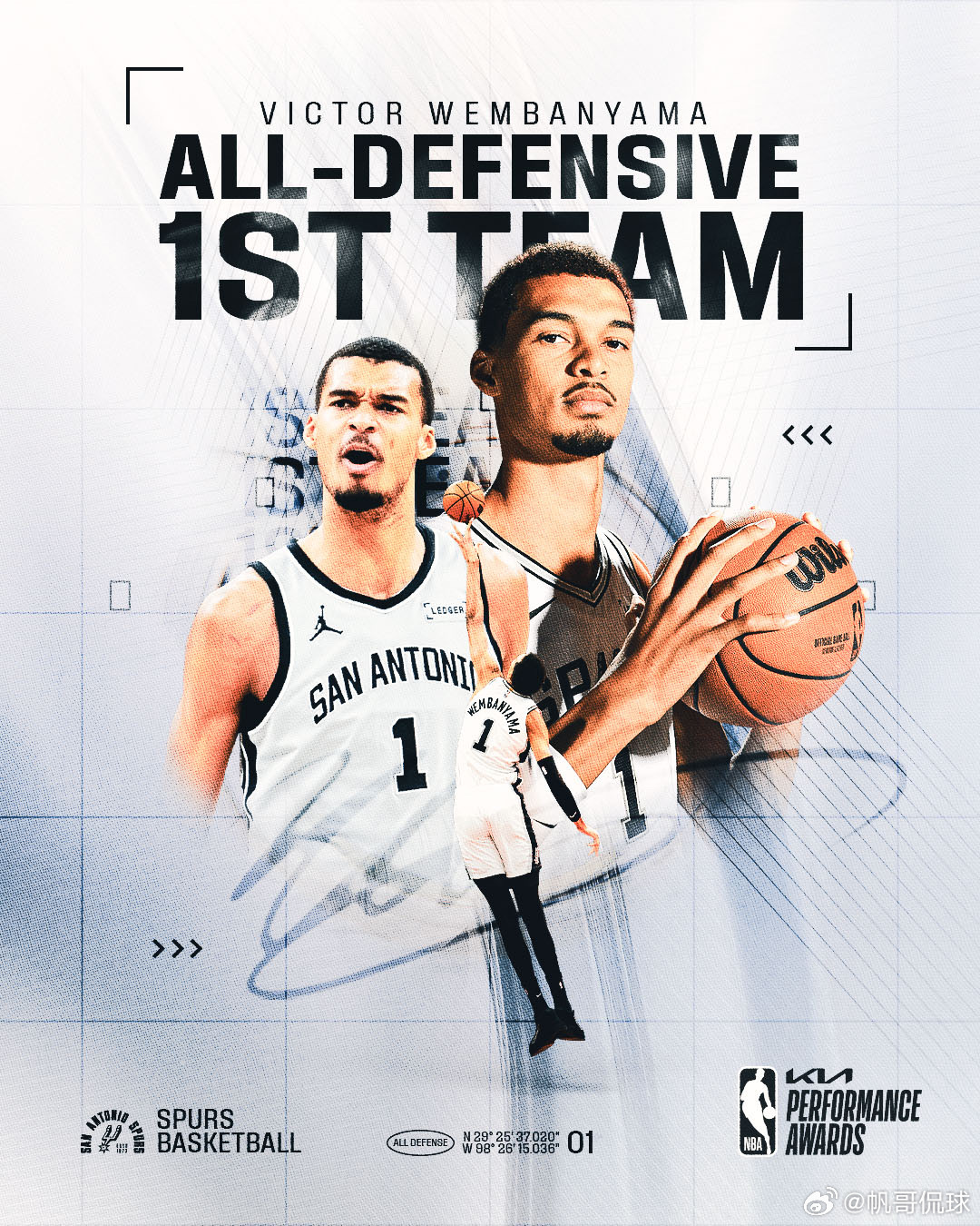 NBA最佳防守阵容 防阵一阵压迫感 文班亚马全票🤯 当这五个人站在场上，进攻球