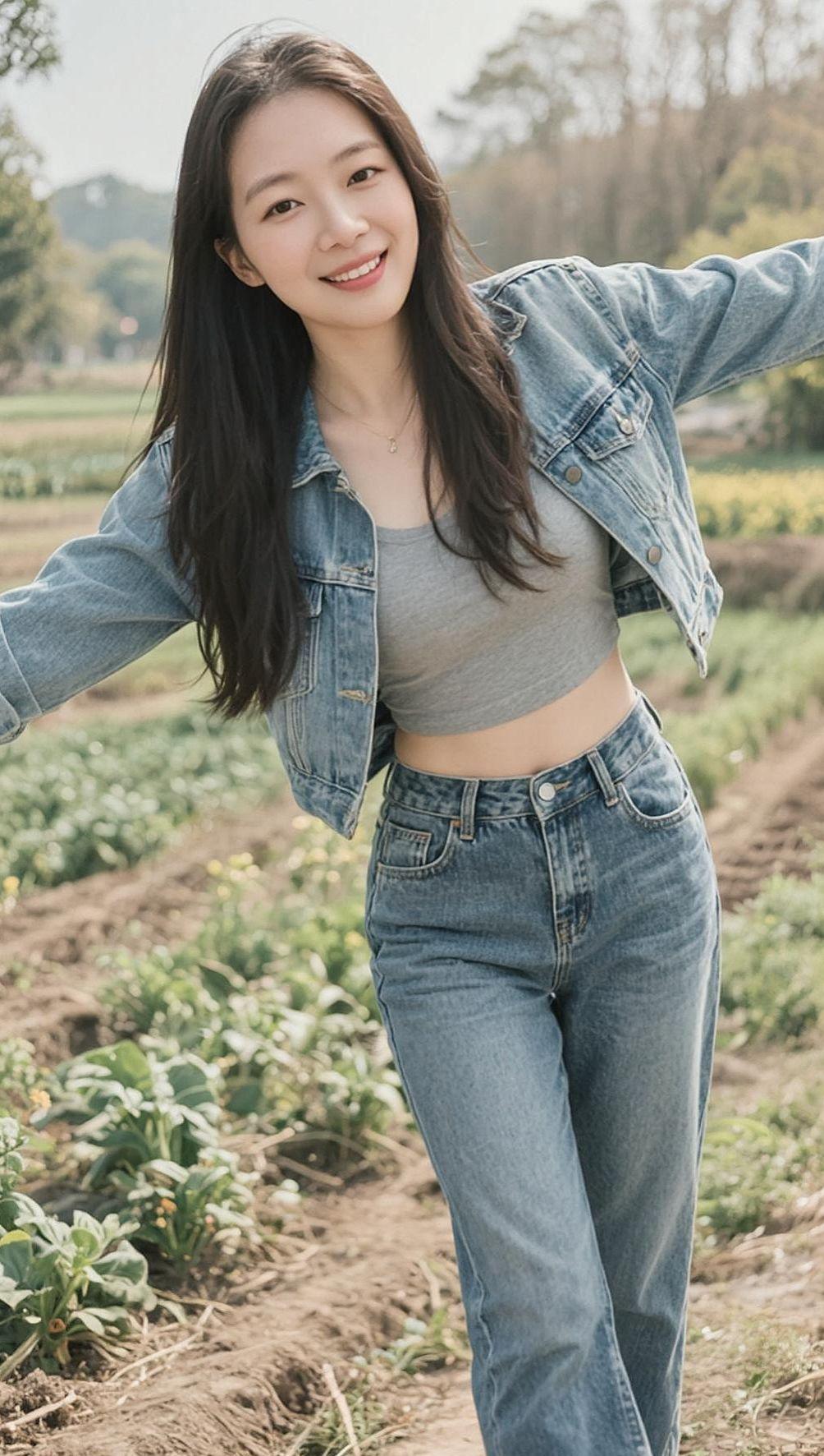 AI田园生活照 农村生活 穿搭优雅气质写真 甜系女孩