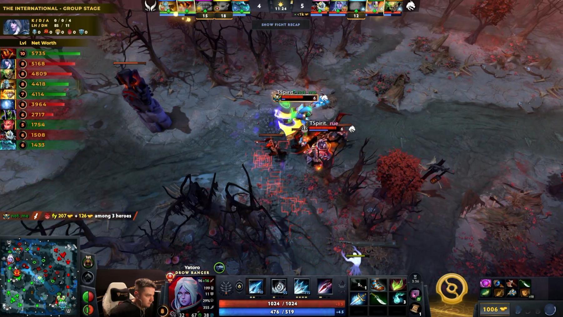 DOTA2TI15 瑞士轮第一轮XG对阵Spirit战队BO3第二局，经过48分