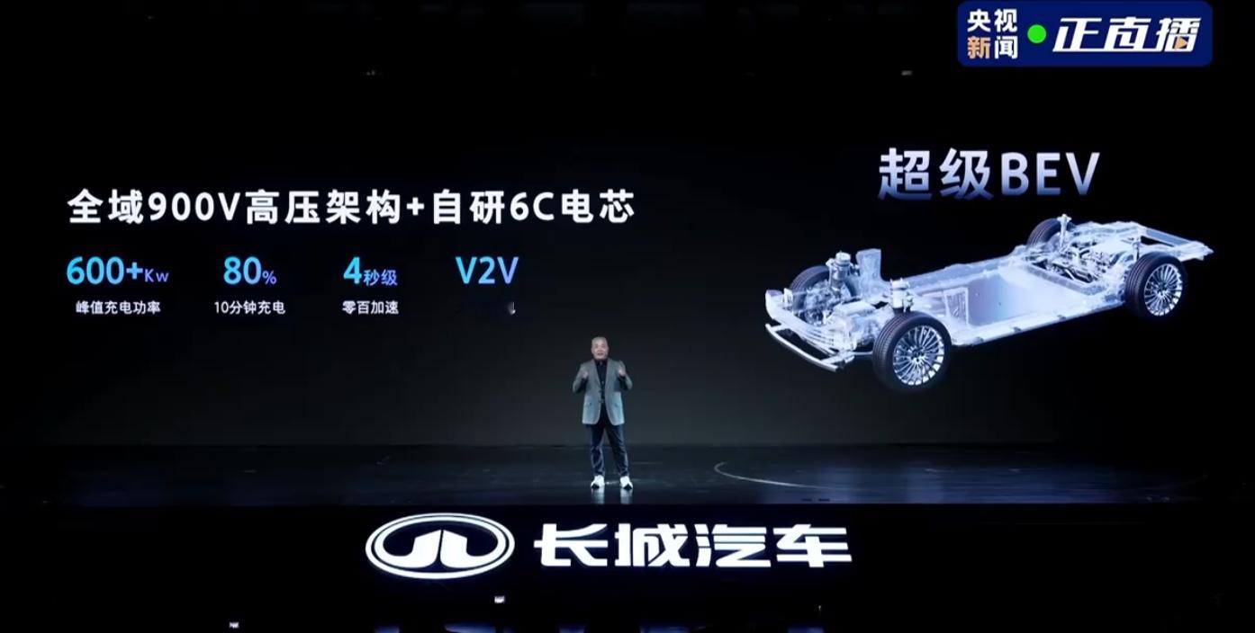 长城汽车归元平台发布会纯电动力形式上，长城也在归元平台上带来了全域900V高压架