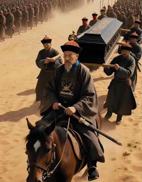 光绪二年，左宗棠抬棺出征，路遇农夫挡道，正要下令斩首，农夫锄头敲地三下，他脸色大