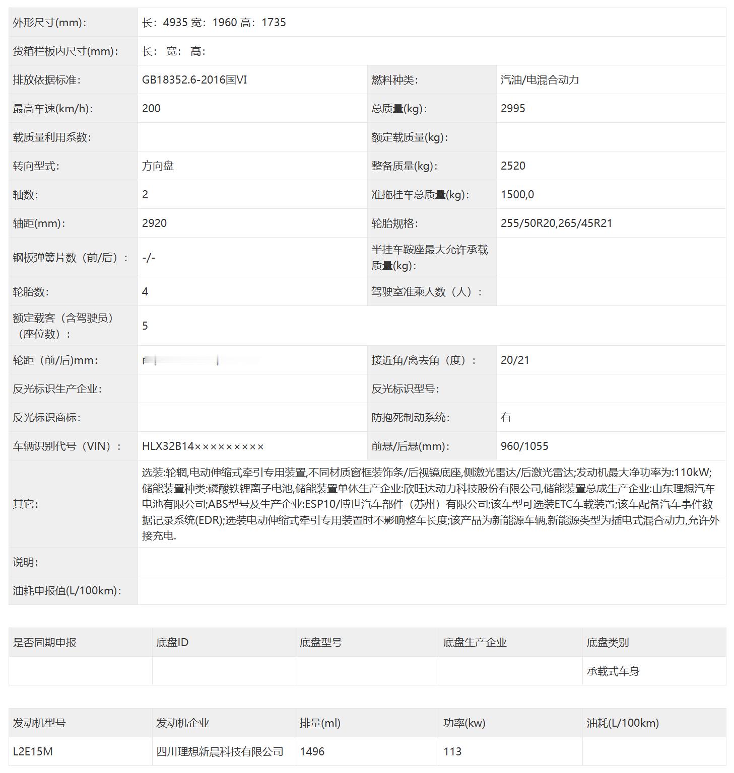 全新理想 L6 登场，尾部造型运动感强烈了很多。预估会搭载新的增程器系统，而且托