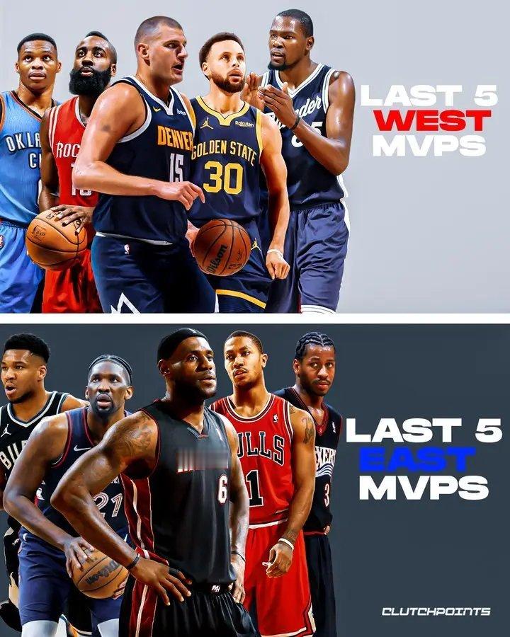 美媒：西部近5位MVPvs东部近5位MVP，你会选哪边？[doge][doge]